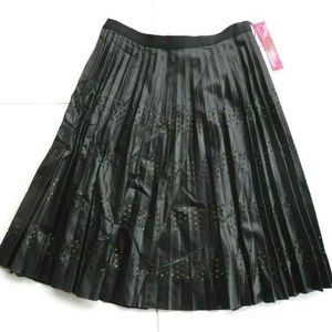 NEW CATHERINE MALANDRINO black faux leather skirt